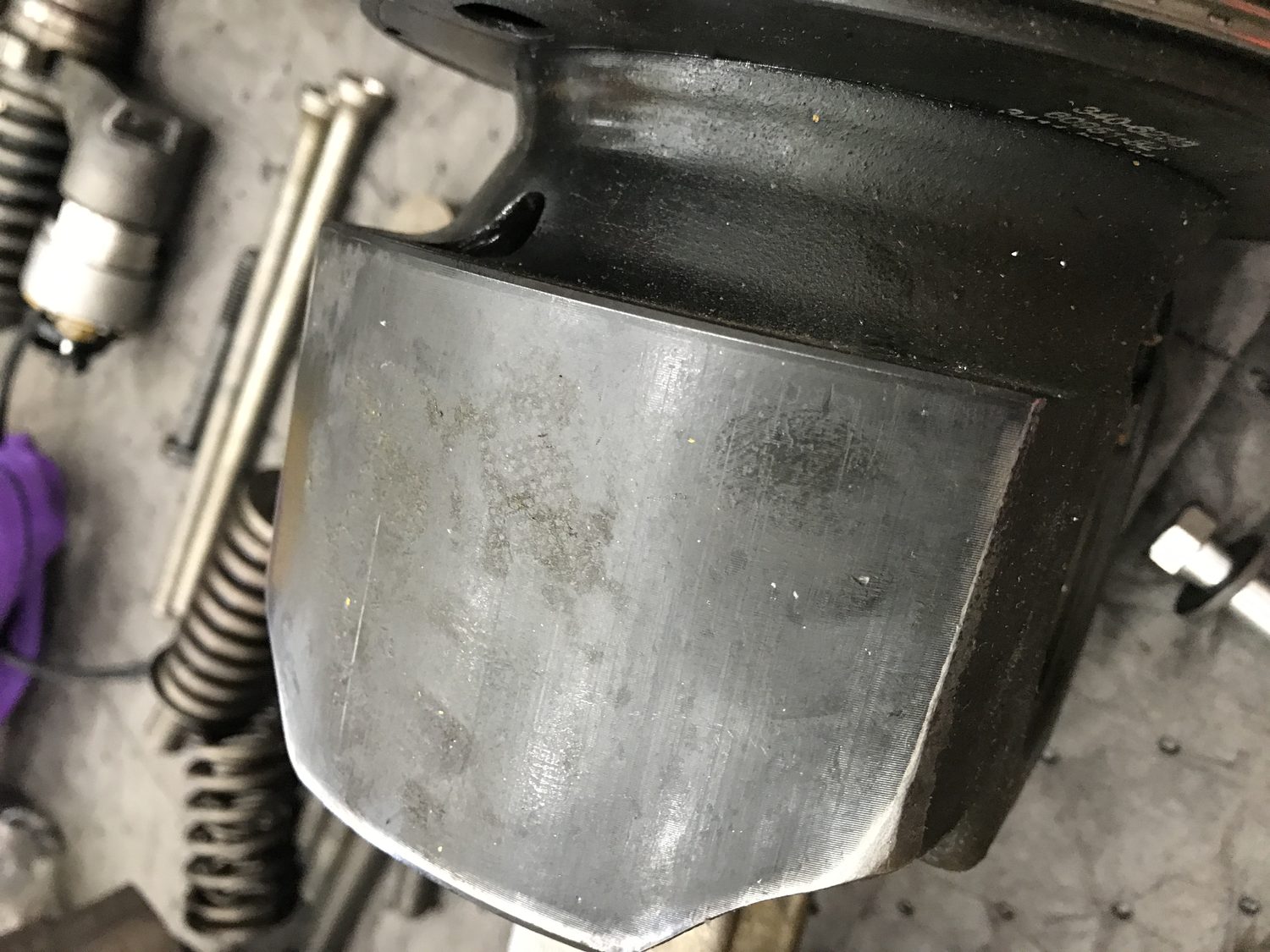 The same piston back to bare aluminium