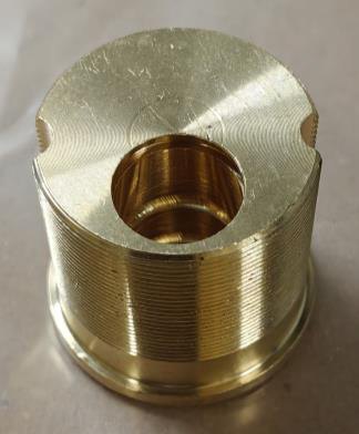 The same brass lock plug cleaned