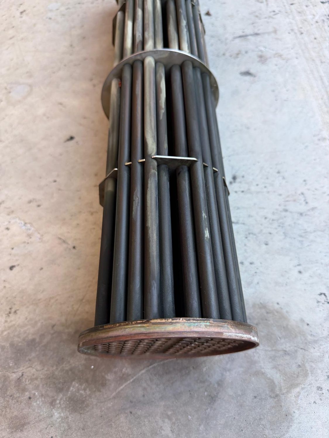 Shell-and-tube bundle tubesheet, every tube open after cleaning