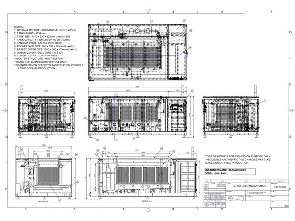 EVS 800 — general arrangement drawing