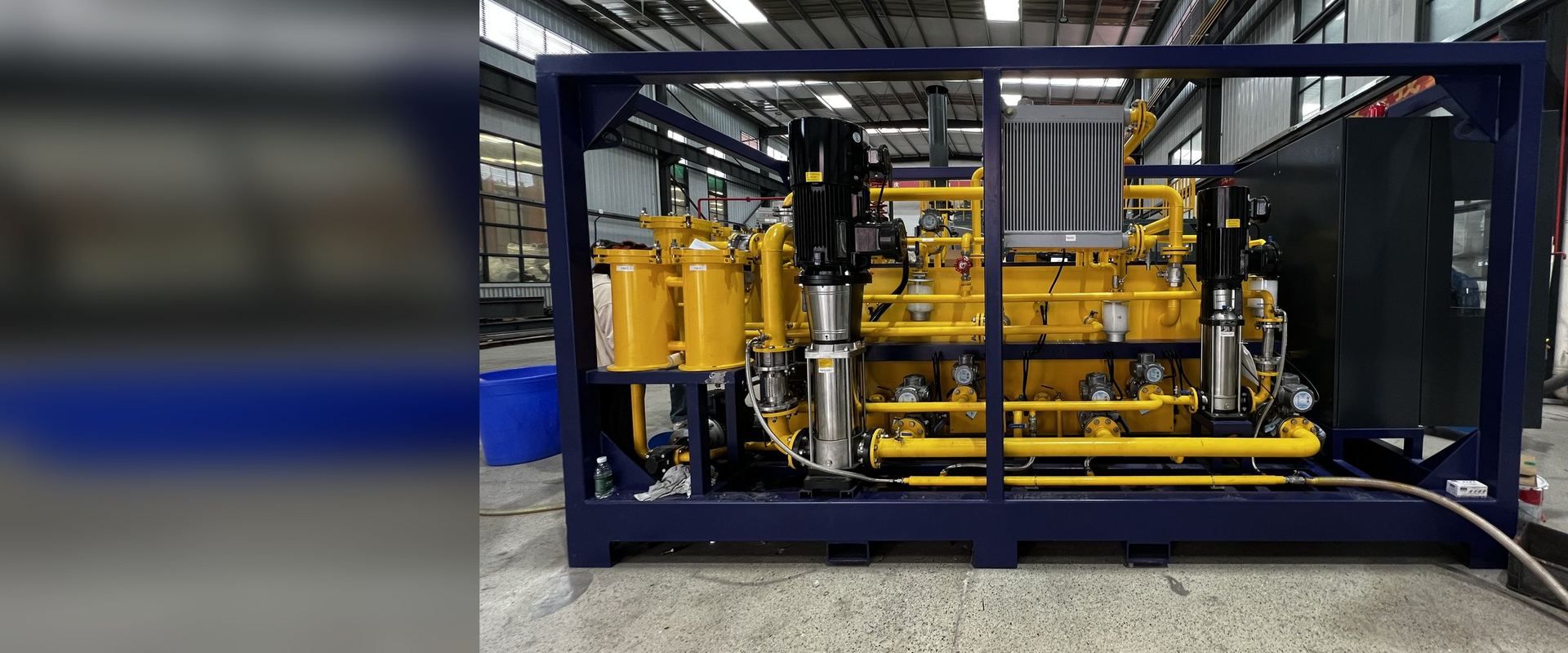Misonics HFU 600 hydraulic flushing unit — skid-mounted filtration and pump set, built and tested before despatch