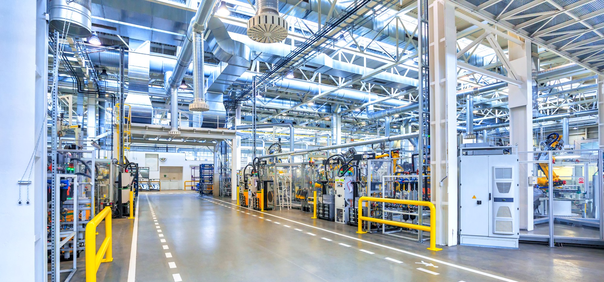 Building services above a production floor — facilities and service
