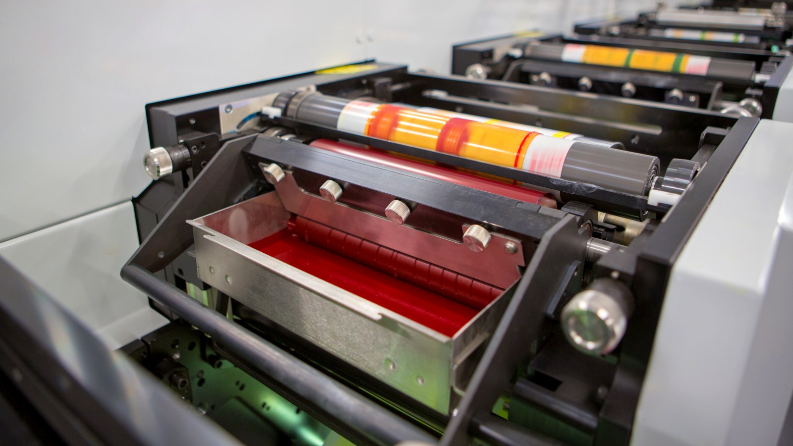 Printing press ink rollers in production