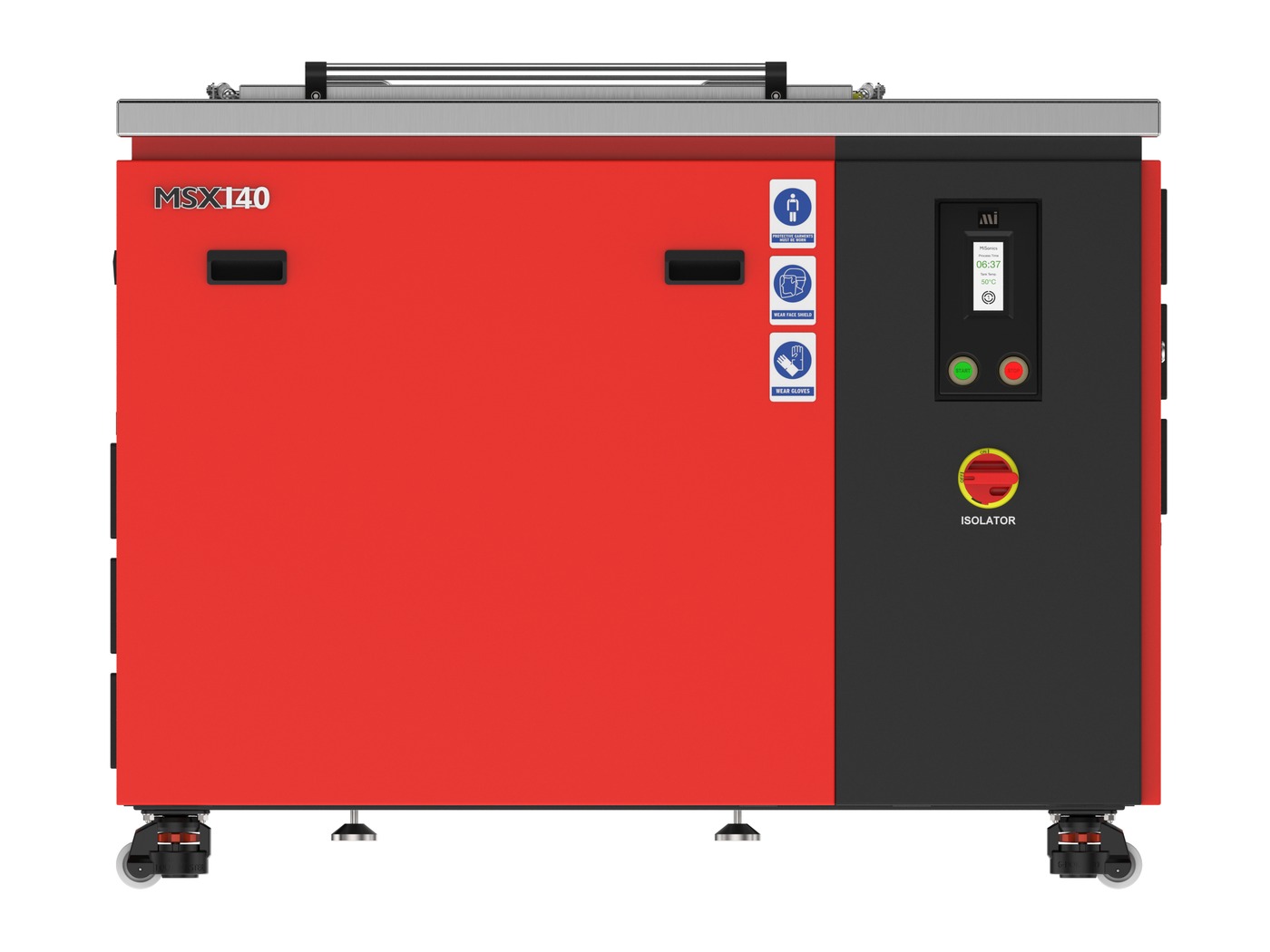 Misonics MSX 140 industrial ultrasonic cleaner — Front elevation