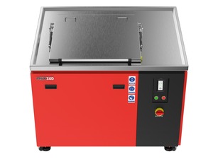 Misonics MSX 140 industrial ultrasonic cleaner — Lid closed — three-quarter view
