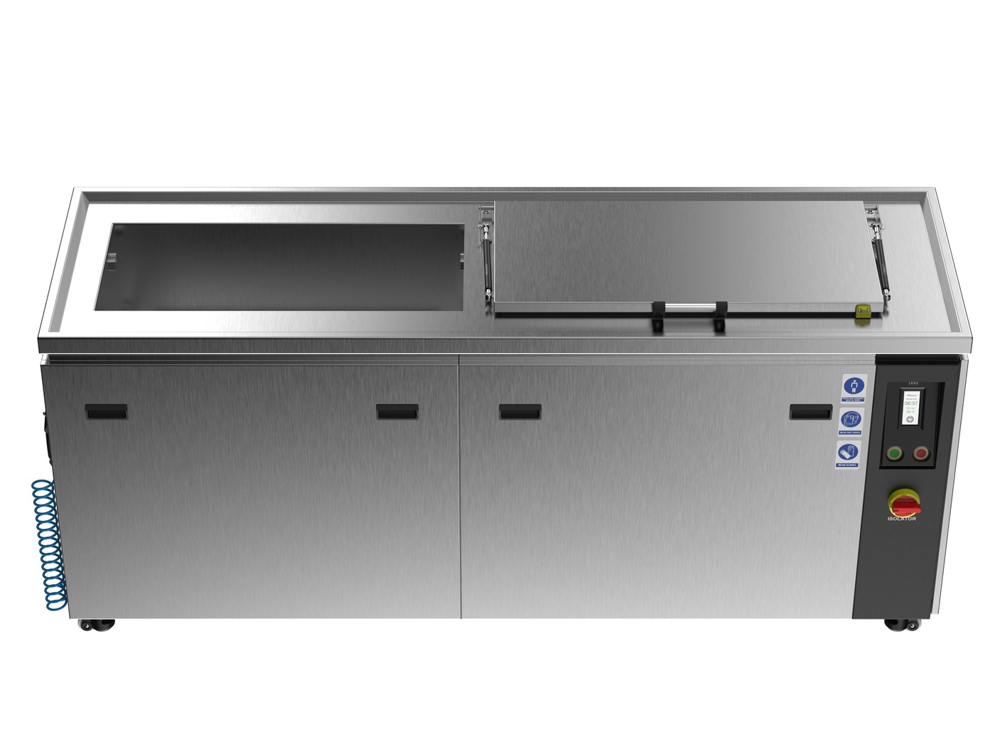 Misonics MSX 150 industrial ultrasonic cleaner — Lid closed — three-quarter view