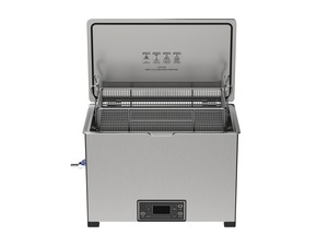 Misonics MSX 30 industrial ultrasonic cleaner — Lid open — front three-quarter