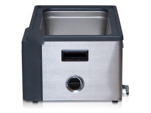Misonics PowerSonic 620 benchtop ultrasonic cleaner — Rear drain valve, side view