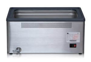 Misonics PowerSonic 620 benchtop ultrasonic cleaner — Rear panel, drain and services