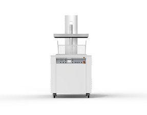 Misonics SonoLift powered-lift ultrasonic cleaner — SL-120, lift arm at full travel