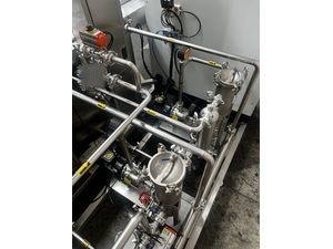 Misonics SonoLine automated ultrasonic cleaning line — Filtration manifold — housing, pump and valves