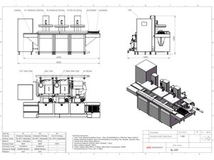 Misonics SonoLine automated ultrasonic cleaning line — General arrangement — three-tank SL X3T, dimensioned