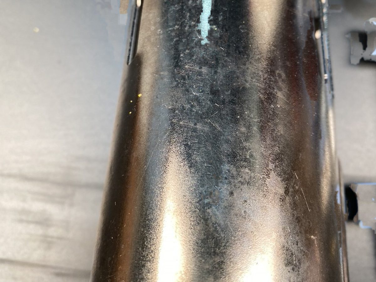 Gun filter sleeve — before and after ultrasonic cleaning — after the cycle