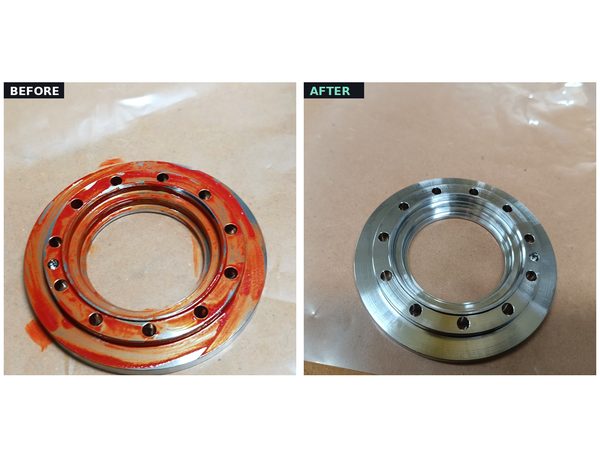 Before and after — flange ring