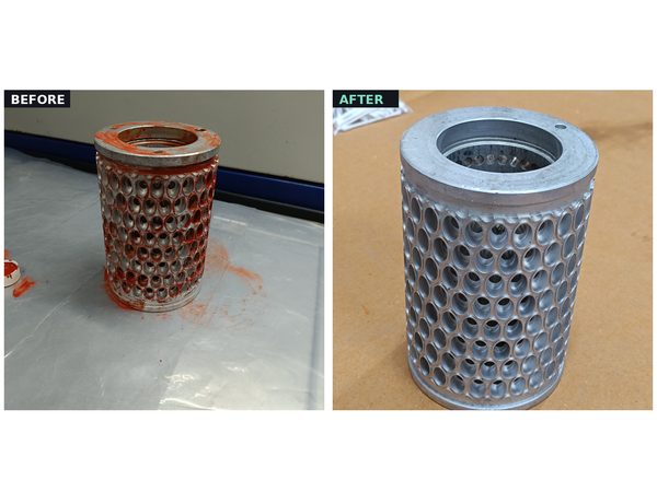 Before and after — strainer